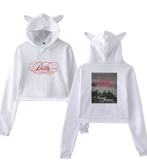 NewJeans Ditto Album Cover Cropped Hoodie