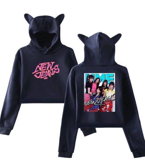 NewJeans NME Cover Cropped Hoodie