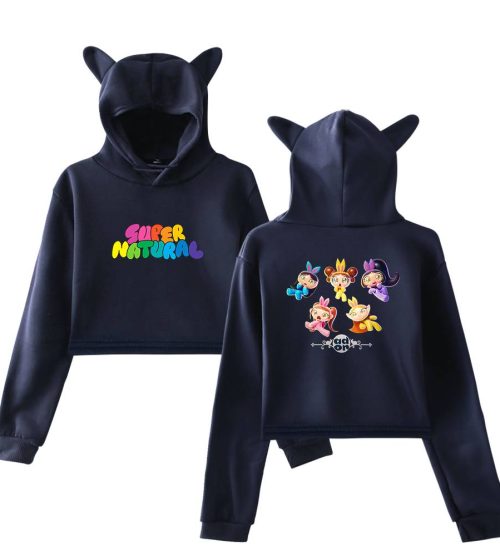 NewJeans Super Natural Chibi Avatars Cropped Hoodie